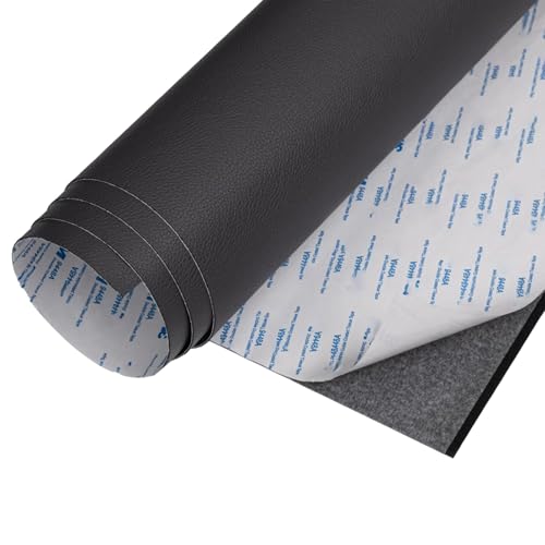 Kunstleder Selbstklebend Litchi Textur Leder Reparatur Patch Kit, Faux Leder Reparatur Band Für Möbel Autositze Couches Boot Sitze Liegestühle(Dark grey,7.9x11.8in) von ARHEORMUH