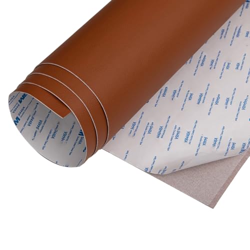 Kunstleder Selbstklebend Litchi Textur Leder Reparatur Patch Kit, Faux Leder Reparatur Band Für Möbel Autositze Couches Boot Sitze Liegestühle(Light brown,7.9x11.8in) von ARHEORMUH