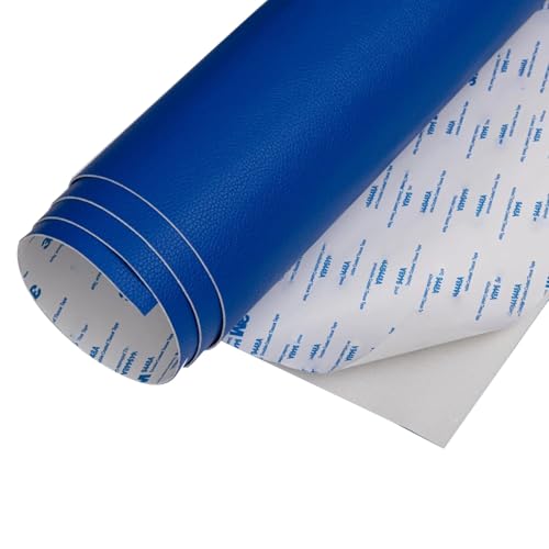 Kunstleder Selbstklebend Litchi Textur Leder Reparatur Patch Kit, Faux Leder Reparatur Band Für Möbel Autositze Couches Boot Sitze Liegestühle(Royal blue,7.9x11.8in) von ARHEORMUH