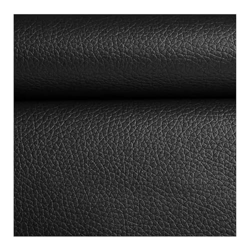 Kunstleder Selbstklebend Litchi Textur Leder Reparatur Patch Kit 39.4x47.2inch, Weiches Wasserdichtes Kunstleder Reparaturband Für Sofas Möbel Autositze(Black) von ARHEORMUH