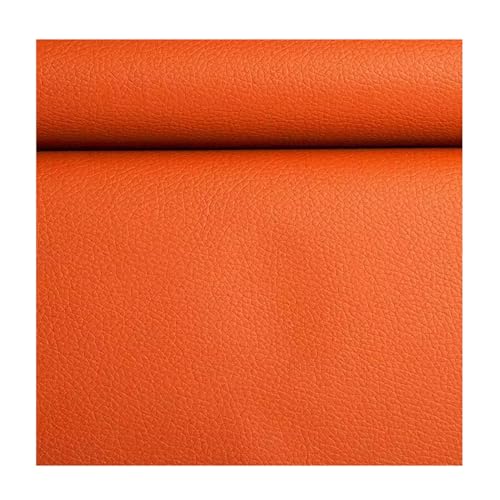 Kunstleder Selbstklebend Litchi Textur Leder Reparatur Patch Kit 39.4x47.2inch, Weiches Wasserdichtes Kunstleder Reparaturband Für Sofas Möbel Autositze(Orange) von ARHEORMUH