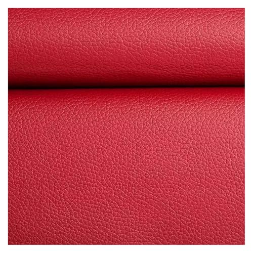 Kunstleder Selbstklebend Litchi Textur Leder Reparatur Patch Kit 39.4x47.2inch, Weiches Wasserdichtes Kunstleder Reparaturband Für Sofas Möbel Autositze(Red) von ARHEORMUH