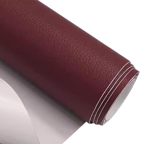 Kunstleder Selbstklebend Selbstklebendes Faux Leder Reparatur Patch, Möbel Couch Autositze Bürostühle Sofa Reparatur Patch Renoviert Patch(Winered,19.7x54.3in) von ARHEORMUH