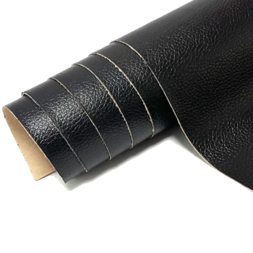 Kunstleder Selbstklebend Selbstklebendes Lederreparaturpflaster, Lederreparaturband Mit Litschi-Texturoberfläche For Möbel, Vinyl-Reparaturset For Autositze(Black,15.7x54inch) von ARHEORMUH
