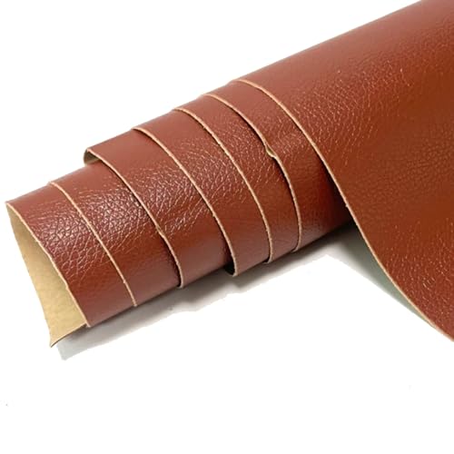 Kunstleder Selbstklebend Selbstklebendes Lederreparaturpflaster, Lederreparaturband Mit Litschi-Texturoberfläche For Möbel, Vinyl-Reparaturset For Autositze(Brown,11.8x54inch) von ARHEORMUH