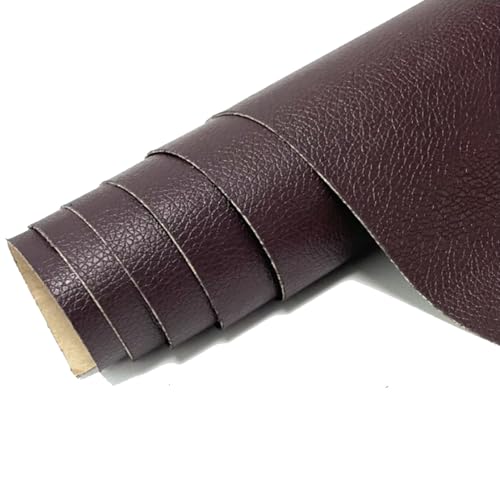Kunstleder Selbstklebend Selbstklebendes Lederreparaturpflaster, Lederreparaturband Mit Litschi-Texturoberfläche For Möbel, Vinyl-Reparaturset For Autositze(Coffee,15.7x54inch) von ARHEORMUH