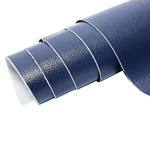 Kunstleder Selbstklebend Selbstklebendes Lederreparaturpflaster, Lederreparaturband Mit Litschi-Texturoberfläche For Möbel, Vinyl-Reparaturset For Autositze(Dark blue,11.8x54inch) von ARHEORMUH