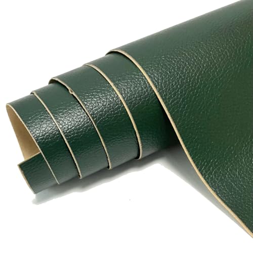Kunstleder Selbstklebend Selbstklebendes Lederreparaturpflaster, Lederreparaturband Mit Litschi-Texturoberfläche For Möbel, Vinyl-Reparaturset For Autositze(Dark green,11.8x54inch) von ARHEORMUH