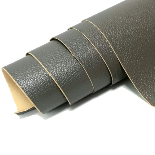 Kunstleder Selbstklebend Selbstklebendes Lederreparaturpflaster, Lederreparaturband Mit Litschi-Texturoberfläche For Möbel, Vinyl-Reparaturset For Autositze(Dark grey,15.7x54inch) von ARHEORMUH