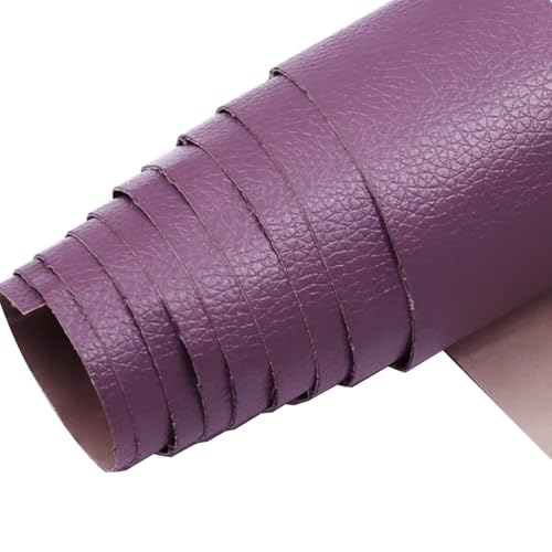 Kunstleder Selbstklebend Selbstklebendes Lederreparaturpflaster, Lederreparaturband Mit Litschi-Texturoberfläche For Möbel, Vinyl-Reparaturset For Autositze(Dark purple,15.7x54inch) von ARHEORMUH