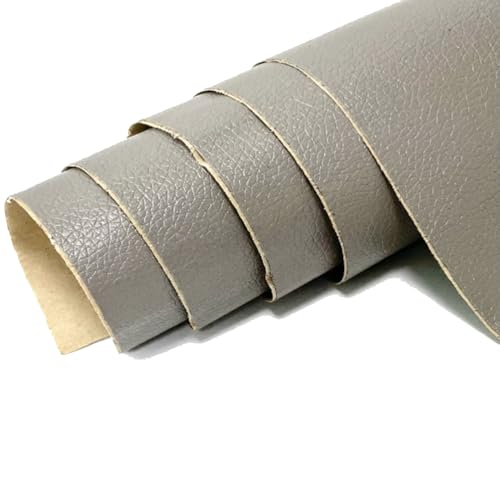 Kunstleder Selbstklebend Selbstklebendes Lederreparaturpflaster, Lederreparaturband Mit Litschi-Texturoberfläche For Möbel, Vinyl-Reparaturset For Autositze(Grey,15.7x54inch) von ARHEORMUH