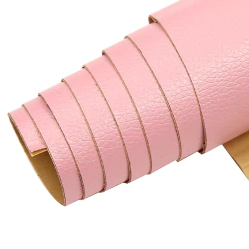 Kunstleder Selbstklebend Selbstklebendes Lederreparaturpflaster, Lederreparaturband Mit Litschi-Texturoberfläche For Möbel, Vinyl-Reparaturset For Autositze(Light pink,11.8x54inch) von ARHEORMUH