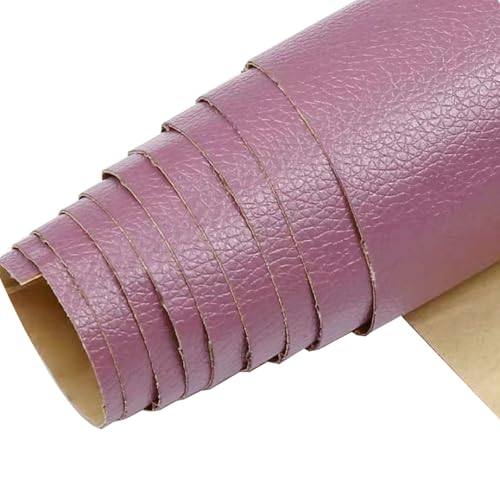 Kunstleder Selbstklebend Selbstklebendes Lederreparaturpflaster, Lederreparaturband Mit Litschi-Texturoberfläche For Möbel, Vinyl-Reparaturset For Autositze(Light purple,15.7x54inch) von ARHEORMUH