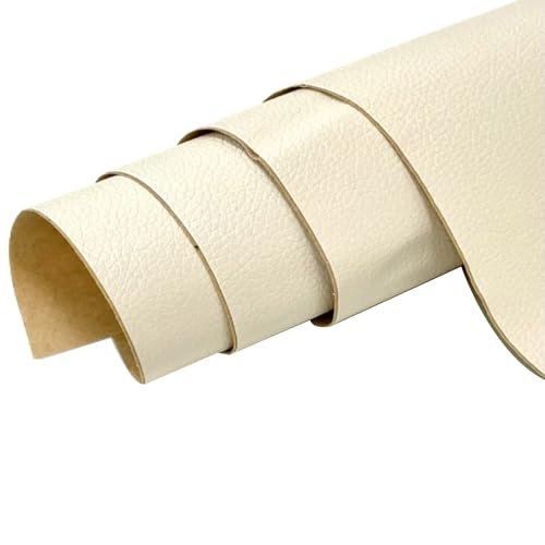 Kunstleder Selbstklebend Selbstklebendes Lederreparaturpflaster, Lederreparaturband Mit Litschi-Texturoberfläche For Möbel, Vinyl-Reparaturset For Autositze(Off white,11.8x54inch) von ARHEORMUH