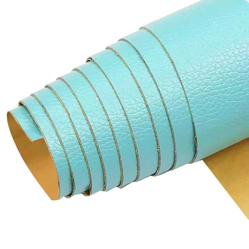Kunstleder Selbstklebend Selbstklebendes Lederreparaturpflaster, Lederreparaturband Mit Litschi-Texturoberfläche For Möbel, Vinyl-Reparaturset For Autositze(Sky blue,15.7x54inch) von ARHEORMUH