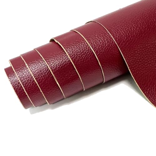 Kunstleder Selbstklebend Selbstklebendes Lederreparaturpflaster, Lederreparaturband Mit Litschi-Texturoberfläche For Möbel, Vinyl-Reparaturset For Autositze(Winered,11.8x54inch) von ARHEORMUH