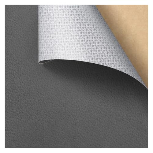 Kunstleder Selbstklebend Selbstklebendes Reparaturpflaster Aus PU-Leder, Lederreparaturband Mit Litschi-Texturoberfläche For Möbel, Vinyl-Reparaturset For Autositze(Dark grey,19.7X26.8inch) von ARHEORMUH