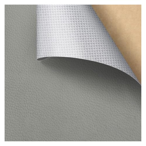 Kunstleder Selbstklebend Selbstklebendes Reparaturpflaster Aus PU-Leder, Lederreparaturband Mit Litschi-Texturoberfläche For Möbel, Vinyl-Reparaturset For Autositze(Light gray,9.8X11.8inch) von ARHEORMUH