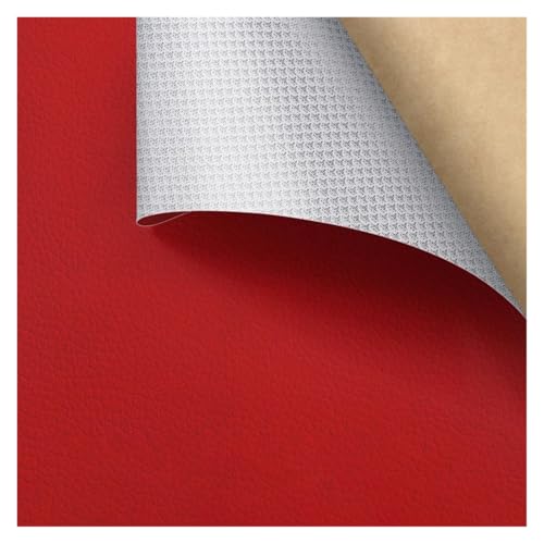 Kunstleder Selbstklebend Selbstklebendes Reparaturpflaster Aus PU-Leder, Lederreparaturband Mit Litschi-Texturoberfläche For Möbel, Vinyl-Reparaturset For Autositze(Red,9.8X11.8inch) von ARHEORMUH