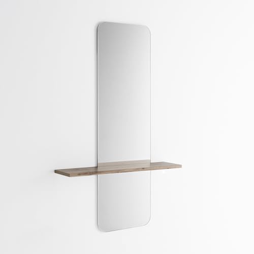 ARHome Moderner Spiegel mit Ablage, 130 x 80 x 19 cm, hergestellt in Italien (Rustikale Eiche) von ARHome