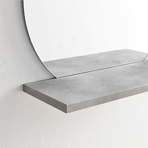 ARHome Runder Spiegel mit Regal, 60 x 60 x 22 cm, Spiegel mit Regal (60 x 60 x 22, Hellbeton) von ARHome