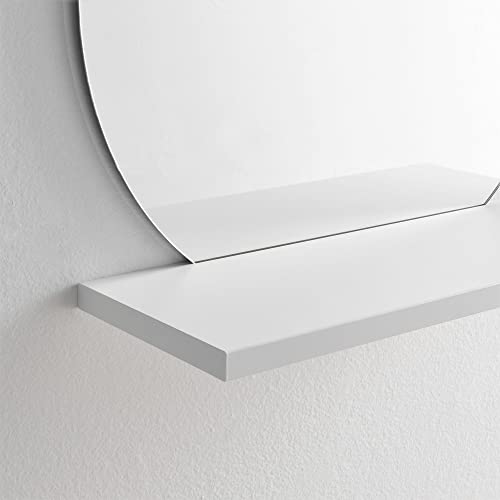 ARHome Runder Spiegel mit Ablage, 60 x 60 x 22 cm, Spiegel mit Regal, Weiß matt, Made in Italy ARHome Runder Spiegel mit Ablage, 60 x 60 x 22 cm, Spiegel mit Regal, Weiß matt, Made in Italy von ARHome