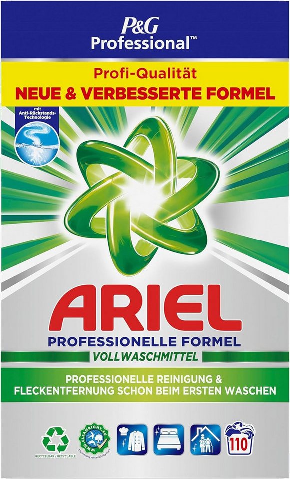 ARIEL Professional Vollwaschmittel Pulver - 6,60 kg – 110 Waschladungen Vollwaschmittel (ultra-konzentrierte Formel, hervorragende Fleckenentfernung) von ARIEL