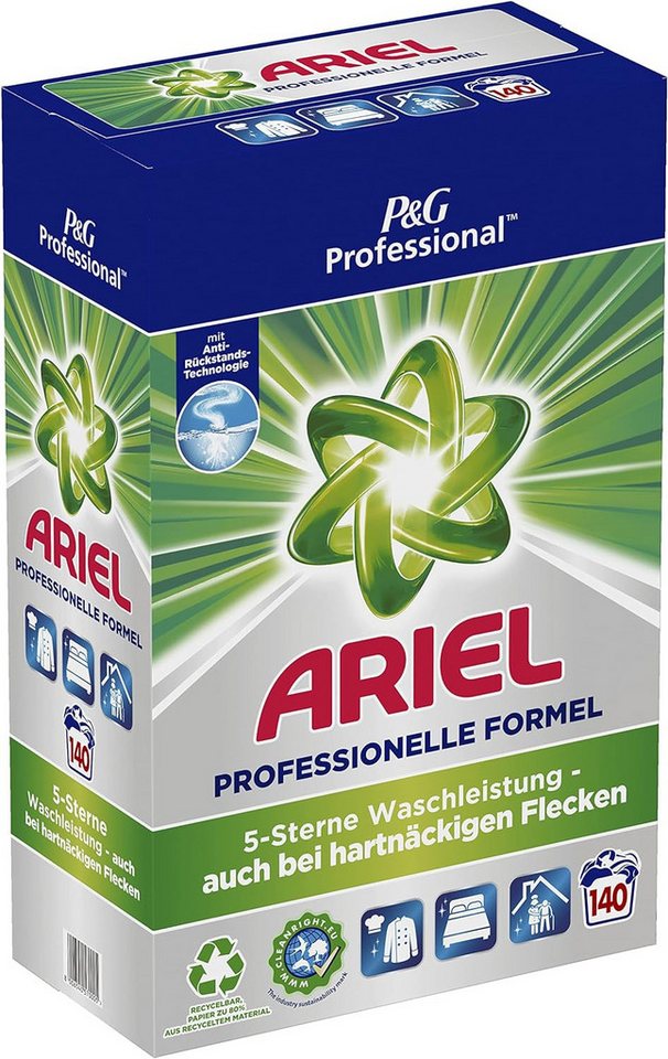 ARIEL Professional Vollwaschmittel Pulver - 9,00 kg – 140 Waschladungen Vollwaschmittel (ultra-konzentrierte Formel, hervorragende Fleckenentfernung) von ARIEL