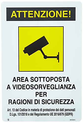 Cartelli segnaletici in alluminio Pubblicentro - area videosorvegliata -04104310ALB0300X0200 von Pubblicentro