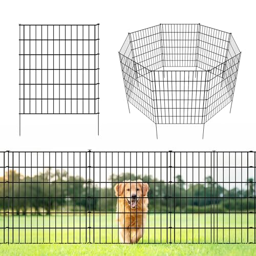 ARIFARO Dekorative Gartenzaun 5 Panels Gesamtlänge 3,5m (81cm H x 71cm B) Keine Graben Tier Barriere Fechten, Haustier Zaun Rostfrei Metalldraht Panel Grenze für Kaninchen, Hof, Patio von ARIFARO