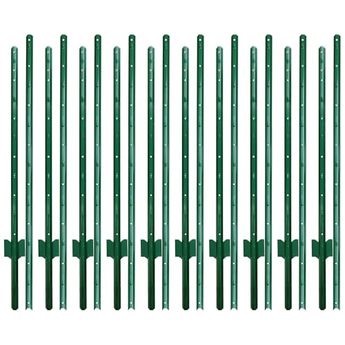 ARIFARO Zaunpfosten 215cm Robuste Metallpfosten Zusammensetzbar, Packung mit 10, Kein Graben Garten U-Pfosten für Drahtzaun Stahlpfosten für Hof, Outdoor-Draht von ARIFARO