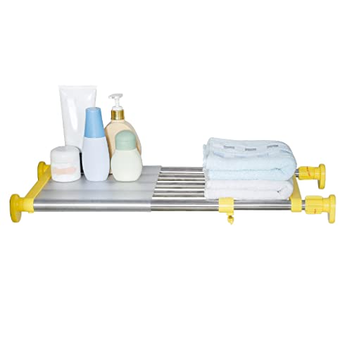 ARIIKON Erweiterbar Schrankregal Kleiderschrank Organizer Regale Ohne Bohren DIY Schrank Trennwand Lagerregal Multifunktional, Einstellbare Länge 40-60cm, Gelb von ARIIKON