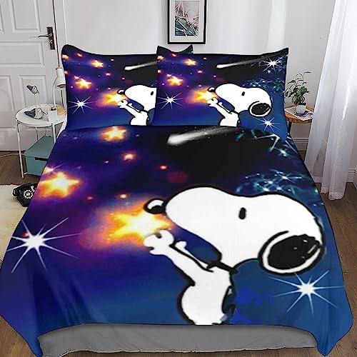 ARINAL Snoopy 3D Bettwäsche Set Kinder Erwachsene, Microfaser Comics Bettbezug Und Kissenbezüge Mit Reißverschluss Weich Haltbar Atmungsaktive Double（200x200cm） von ARINAL