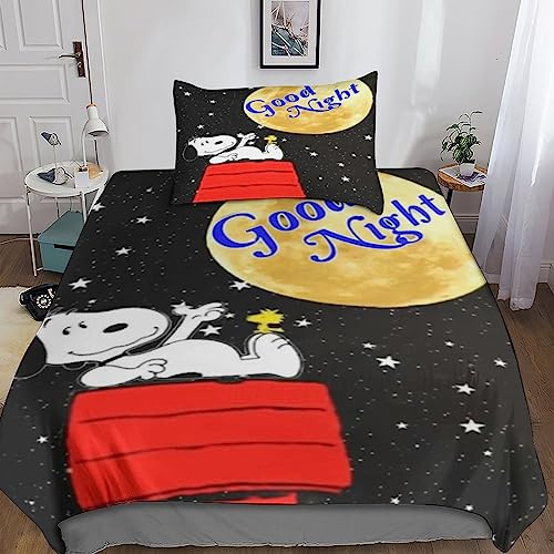 ARINAL Snoopy 3D Bettwäsche Set Kinder Erwachsene, Microfaser Comics Bettbezug Und Kissenbezüge Mit Reißverschluss Weich Haltbar Atmungsaktive Single（135x200cm） von ARINAL