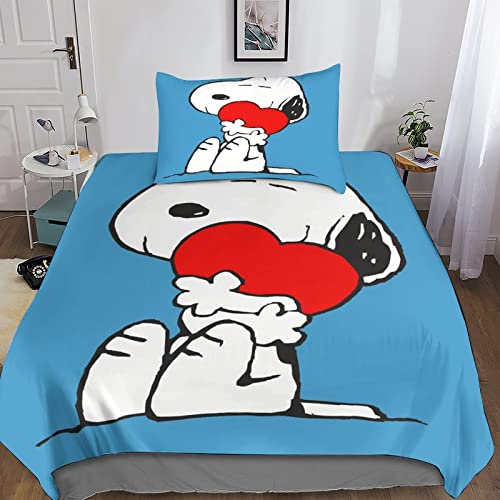 ARINAL Snoopy 3D Bettwäsche-Set Weich Mikrofaser Bettwäsche Set,für Unisex,mit Anime Bettbezug Und Kissenbezug Haltbar Atmungsaktive Single（135x200cm） von ARINAL