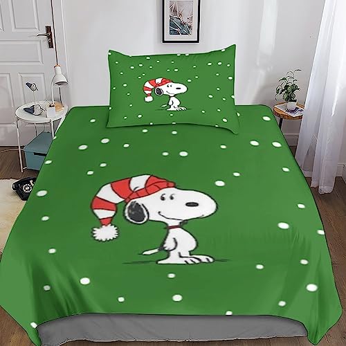 ARINAL Snoopy Bettwäsche 3er Set Mit 3D Bettwäsche-Sets Mikrofaser Bettbezüge, Kinder Comics Bettbezug Set Mit Kissenbezug Single（135x200cm） von ARINAL