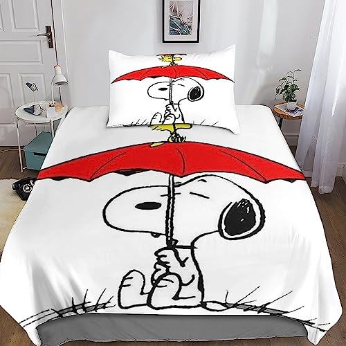 ARINAL Snoopy Kinder Bettbezug Set Startseite Satz, Bettwäsche Satz Moderne Comics Bettbezug Für Jugendliche Jugend Mädchen Jungen, Startseite Schlafzimmer Dekor Single（135x200cm） von ARINAL