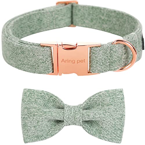 ARING PET Bowtie Hundehalsband, Baumwolle Hundehalsband mit Schleife, Bequeme Hundehalsbänder Geschenke mit Metallschnalle für kleine mittlere große Hunde von ARING PET