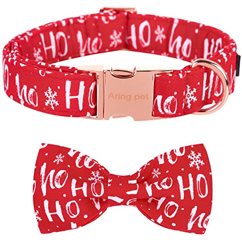ARING PET Hundehalsband, Weihnachten Hundehalsband mit Schleife, Baumwolle rote Fliege Hundehalsband für kleine mittlere große und männliche Mädchen Hunde von ARING PET