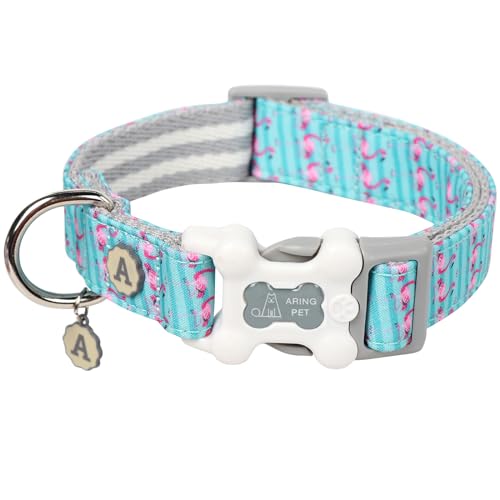 ARING PET Hundehalsband, niedliches Flamingo-Hundehalsband, verstellbare Sommer-Haustierhalsbänder, Welpenhalsband mit Schnellverschluss-Schnalle für kleine, mittelgroße und große Hunde von ARING PET