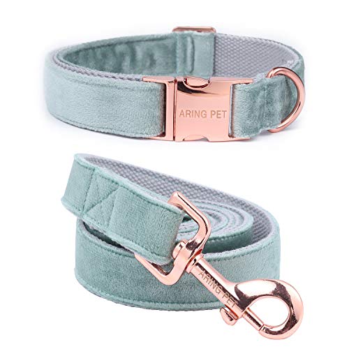 ARING PET Hundehalsband und Leine Set, Velvet Hundehalsband, Hundehalsband und Leine, verstellbares Hundehalsband für kleine mittelgroße Hunde. von ARING PET