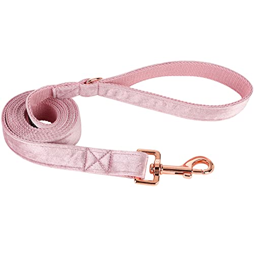 ARING PET Hundeleine, Samt-Hundeleinen, passende Hundehalsbänder, handgefertigt, stark, rosa Samt, für kleine, mittelgroße und große Hunde von ARING PET