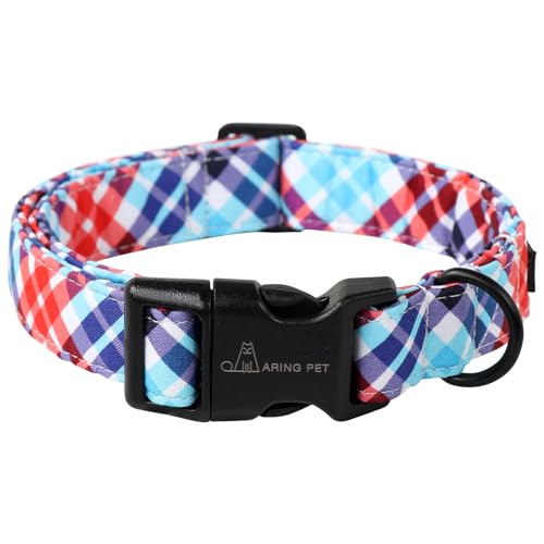 ARING PET Kariertes Hundehalsband, niedliches Hundehalsband für kleine Hunde, verstellbare Baumwolle, Haustierhalsband, Welpenhalsband für kleine, mittelgroße und große Jungen und Mädchen ARING PET Kariertes Hundehalsband, niedliches Hundehalsband für kleine Hunde, verstellbare Baumwolle, Haustierhalsband, Welpenhalsband für kleine, mittelgroße und große Jungen und Mädchen von ARING PET
