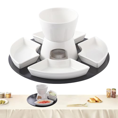 Fondue- -Set zum Schmelzen, Butter-Fondue-Set, Fondue- -Set mit Teelicht | Fondue- -Set aus Keramik für Buffets, Picknicks, Nachmittagstees Fondue- -Set zum Schmelzen, Butter-Fondue-Set, Fondue- -Set mit Teelicht | Fondue- -Set aus Keramik für Buffets, Picknicks, Nachmittagstees von ARIOU