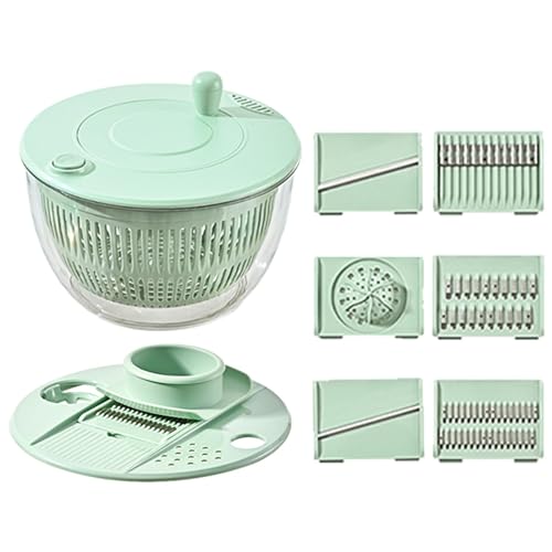 Transparenter Salatspinner, rotierender Trockner für frischen Salat, multifunktionale Reibe, -Trockner, Nudeln, Pommes Frites, Reibe, Schneide, Pumpe von ARIOU