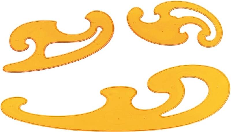 ARISTO Zeichenschablone Burmestersatz 3 Kurven orange. von ARISTO