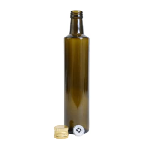 ARISTOS 6x Leere Öl Flaschen mit Deckel und Ausgießer für 500 ml Olivenöl - Ölflasche Dorica zum Befüllen aus Grünglas von ARISTOS
