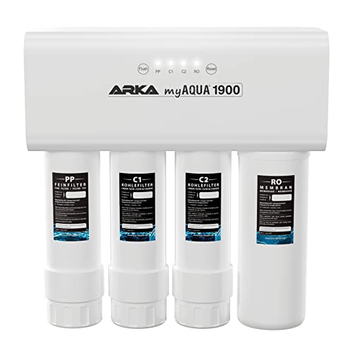 ARKA myAQUA 1900 Umkehrosmoseanlage 1900 L/Tag - Wasserfilter & Enthärtungsanlage, entfernt bis zu 99% Salze, Schadstoffe & Bakterien - Für Aquarien & Haushalt von ARKA