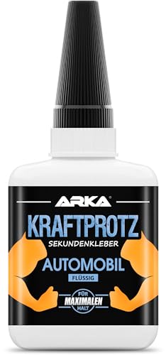 KFZ & Motorrad Sekundenkleber extra stark – 50 g Superkleber flüssig – Transparent, wasserfest & hitzebeständig – Anti-Austrocknungs-Spitze – KRAFTPROTZ Autokleber für GFK, Kunststoff, Metall, Gummi KFZ & Motorrad Sekundenkleber extra stark – 50 g Superkleber flüssig – Transparent, wasserfest & hitzebeständig – Anti-Austrocknungs-Spitze – KRAFTPROTZ Autokleber für GFK, Kunststoff, Metall, Gummi von ARKA