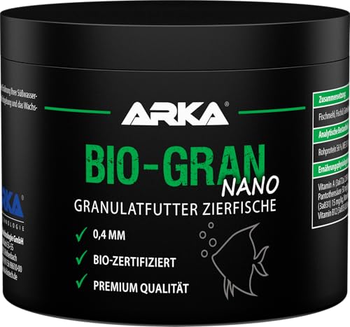 ARKA Bio-Gran Nano - 500 ml / 250 g - Biozertifiziertes Fischfutter für jedes Süßwasser-Aquarium, fördert Wachstum, Farbenpracht und Vitalität von Zierfischen ARKA Bio-Gran Nano - 500 ml / 250 g - Biozertifiziertes Fischfutter für jedes Süßwasser-Aquarium, fördert Wachstum, Farbenpracht und Vitalität von Zierfischen von ARKA
